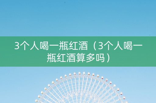 3个人喝一瓶红酒（3个人喝一瓶红酒算多吗）