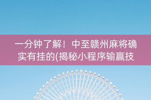 一分钟了解！中至赣州麻将确实有挂的(揭秘小程序输赢技巧)