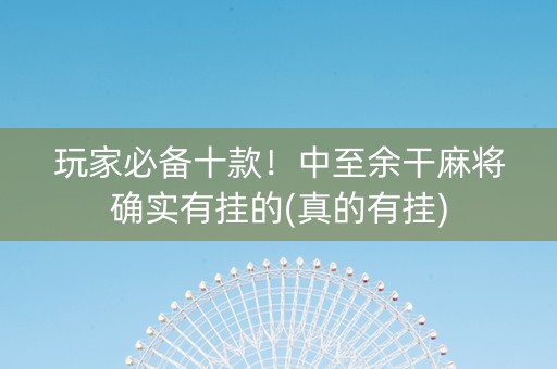 玩家必备十款！中至余干麻将确实有挂的(真的有挂)