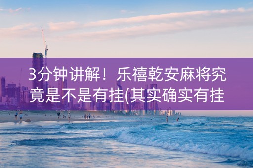 3分钟讲解！乐禧乾安麻将究竟是不是有挂(其实确实有挂)