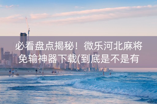 必看盘点揭秘！微乐河北麻将免输神器下载(到底是不是有挂)