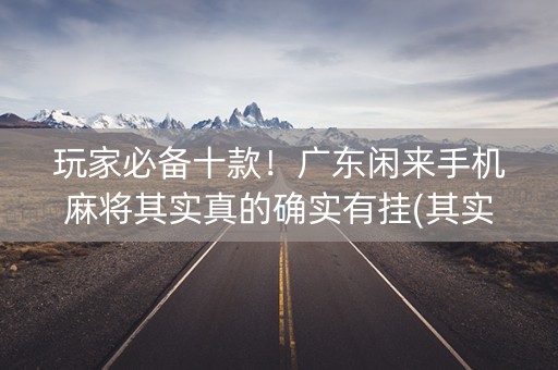 玩家必备十款！广东闲来手机麻将其实真的确实有挂(其实确实有挂)