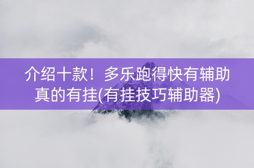 介绍十款！多乐跑得快有辅助真的有挂(有挂技巧辅助器)