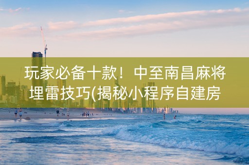 玩家必备十款！中至南昌麻将埋雷技巧(揭秘小程序自建房怎么赢)