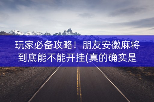 玩家必备攻略！朋友安徽麻将到底能不能开挂(真的确实是有挂)
