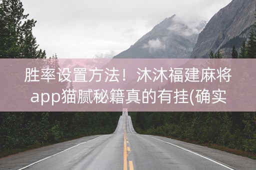 胜率设置方法！沐沐福建麻将app猫腻秘籍真的有挂(确实有挂)
