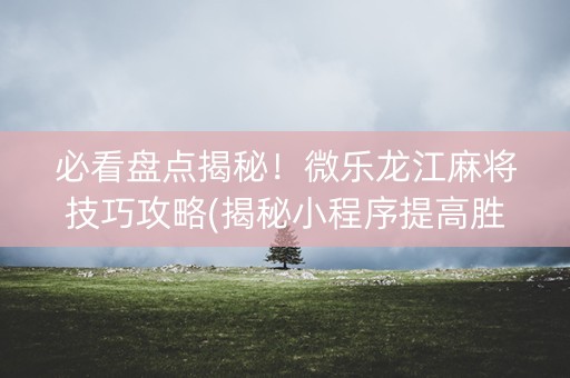 必看盘点揭秘！微乐龙江麻将技巧攻略(揭秘小程序提高胜率)
