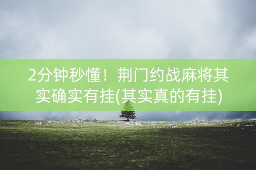 2分钟秒懂！荆门约战麻将其实确实有挂(其实真的有挂)