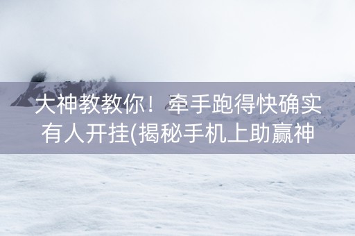 大神教教你！牵手跑得快确实有人开挂(揭秘手机上助赢神器购买)