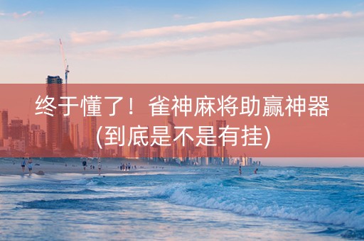 终于懂了！雀神麻将助赢神器(到底是不是有挂)