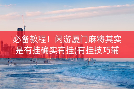 必备教程！闲游厦门麻将其实是有挂确实有挂(有挂技巧辅助器)