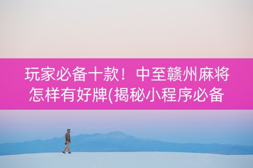 玩家必备十款！中至赣州麻将怎样有好牌(揭秘小程序必备神器)