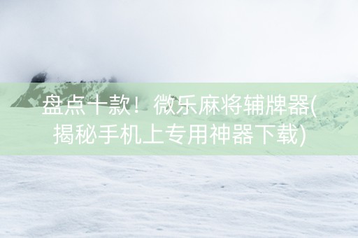 盘点十款！微乐麻将辅牌器(揭秘手机上专用神器下载)