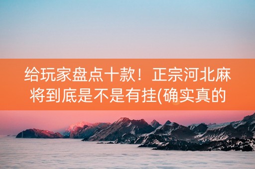 给玩家盘点十款！正宗河北麻将到底是不是有挂(确实真的有挂)