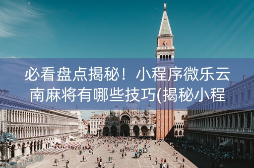 必看盘点揭秘！小程序微乐云南麻将有哪些技巧(揭秘小程序插件下载)