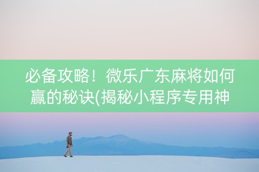 必备攻略！微乐广东麻将如何赢的秘诀(揭秘小程序专用神器下载)