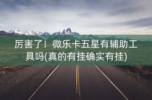 厉害了！微乐卡五星有辅助工具吗(真的有挂确实有挂)