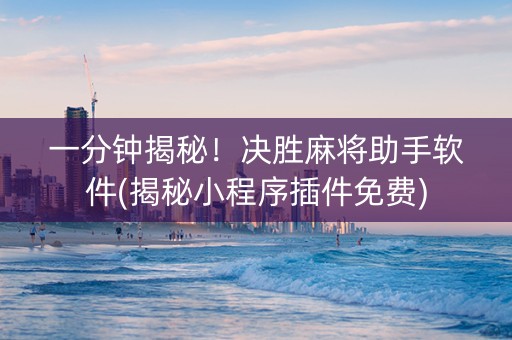 一分钟揭秘！决胜麻将助手软件(揭秘小程序插件免费)
