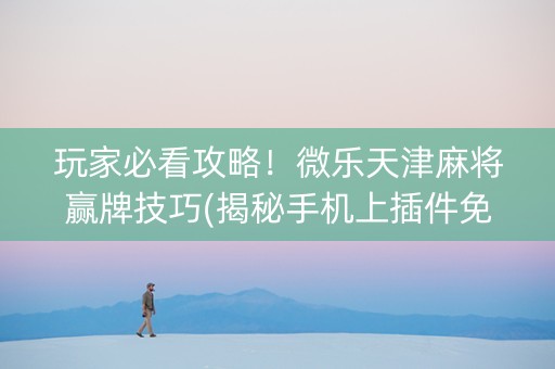 玩家必看攻略！微乐天津麻将赢牌技巧(揭秘手机上插件免费)