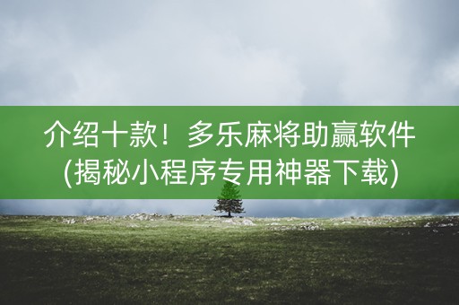 介绍十款！多乐麻将助赢软件(揭秘小程序专用神器下载)