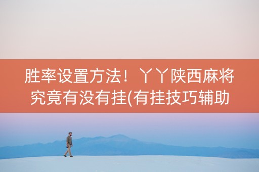 胜率设置方法！丫丫陕西麻将究竟有没有挂(有挂技巧辅助器)