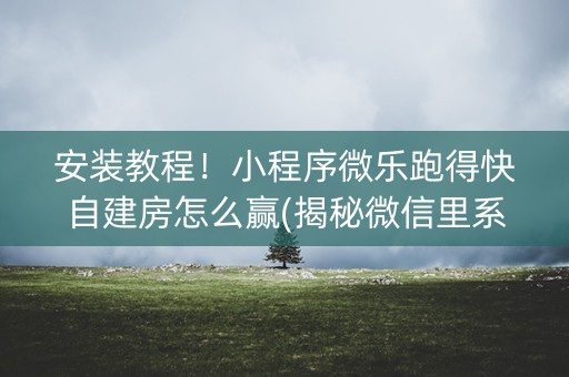 安装教程！小程序微乐跑得快自建房怎么赢(揭秘微信里系统发好牌)