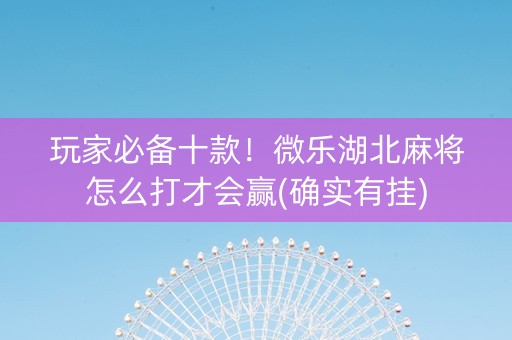玩家必备十款！微乐湖北麻将怎么打才会赢(确实有挂)