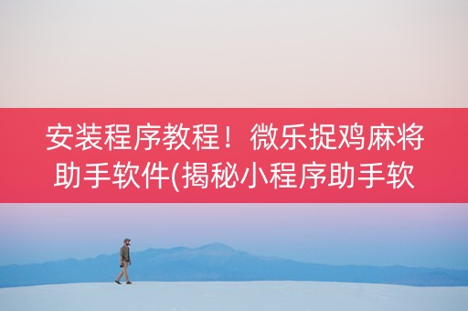 安装程序教程！微乐捉鸡麻将助手软件(揭秘小程序助手软件)
