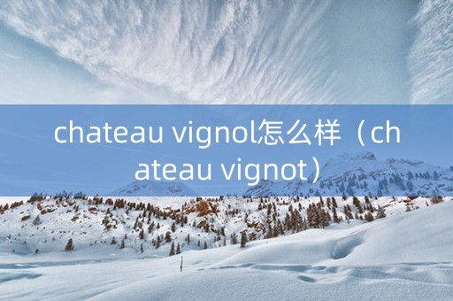 chateau vignol怎么样（chateau vignot）