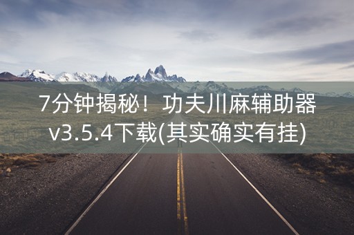 7分钟揭秘！功夫川麻辅助器v3.5.4下载(其实确实有挂)