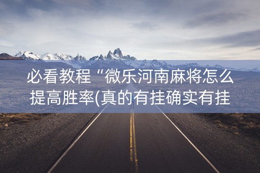 必看教程“微乐河南麻将怎么提高胜率(真的有挂确实有挂)
