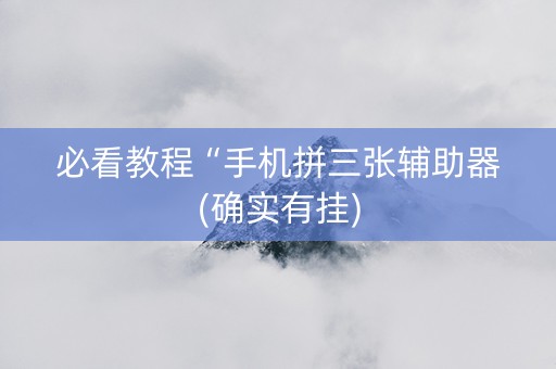 必看教程“手机拼三张辅助器(确实有挂)