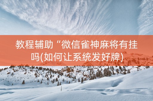 教程辅助“微信雀神麻将有挂吗(如何让系统发好牌)