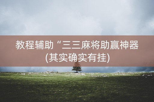 教程辅助“三三麻将助赢神器(其实确实有挂)