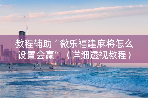 教程辅助“微乐福建麻将怎么设置会赢”（详细透视教程）-哔哩哔哩