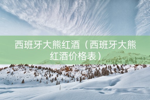西班牙大熊红酒（西班牙大熊红酒价格表）