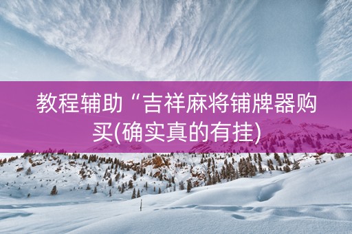 教程辅助“吉祥麻将铺牌器购买(确实真的有挂)