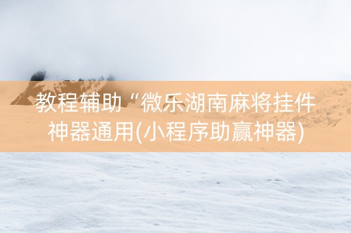 教程辅助“微乐湖南麻将挂件神器通用(小程序助赢神器)