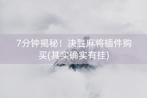 7分钟揭秘！决胜麻将插件购买(其实确实有挂)