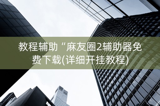 教程辅助“麻友圈2辅助器免费下载(详细开挂教程)