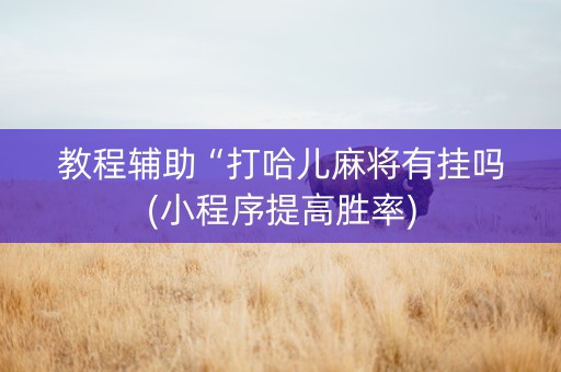 教程辅助“打哈儿麻将有挂吗(小程序提高胜率)