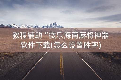 教程辅助“微乐海南麻将神器软件下载(怎么设置胜率)