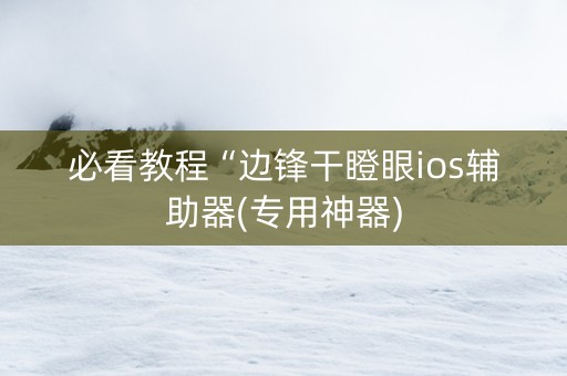 必看教程“边锋干瞪眼ios辅助器(专用神器)