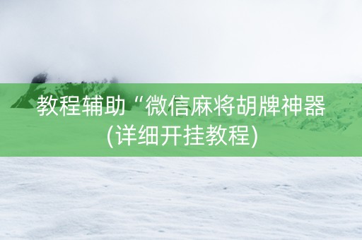 教程辅助“微信麻将胡牌神器(详细开挂教程)