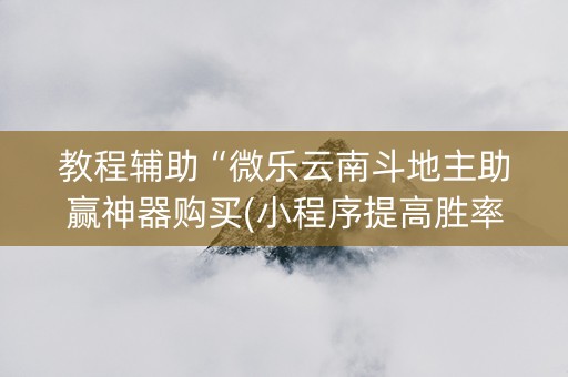教程辅助“微乐云南斗地主助赢神器购买(小程序提高胜率)