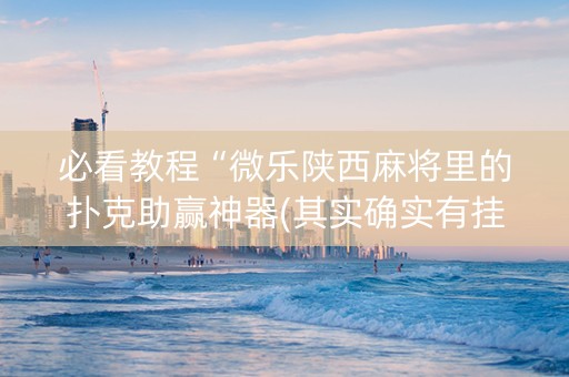 必看教程“微乐陕西麻将里的扑克助赢神器(其实确实有挂)