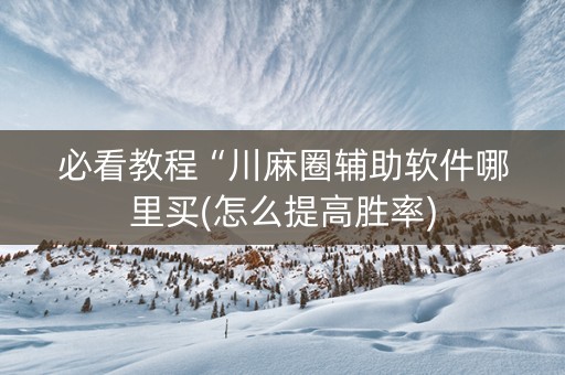 必看教程“川麻圈辅助软件哪里买(怎么提高胜率)