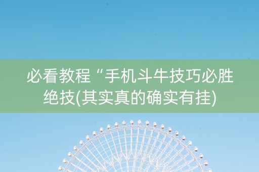 必看教程“手机斗牛技巧必胜绝技(其实真的确实有挂)