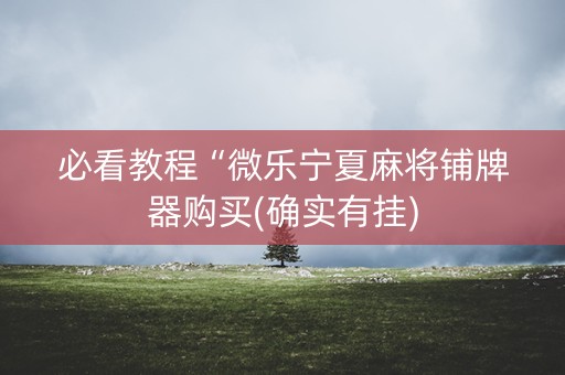 必看教程“微乐宁夏麻将铺牌器购买(确实有挂)