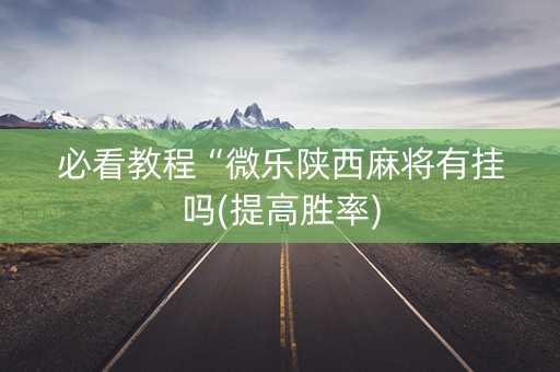 必看教程“微乐陕西麻将有挂吗(提高胜率)